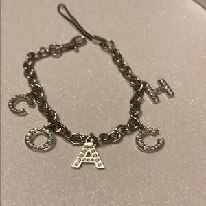 Coach Silver Sparkly Charm Lanyard/Bag Jewelry